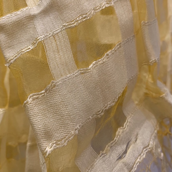 Luxurious Summer Yellow and Cream Silk Scarf - Picture 7 of 9